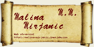 Malina Mirjanić vizit kartica